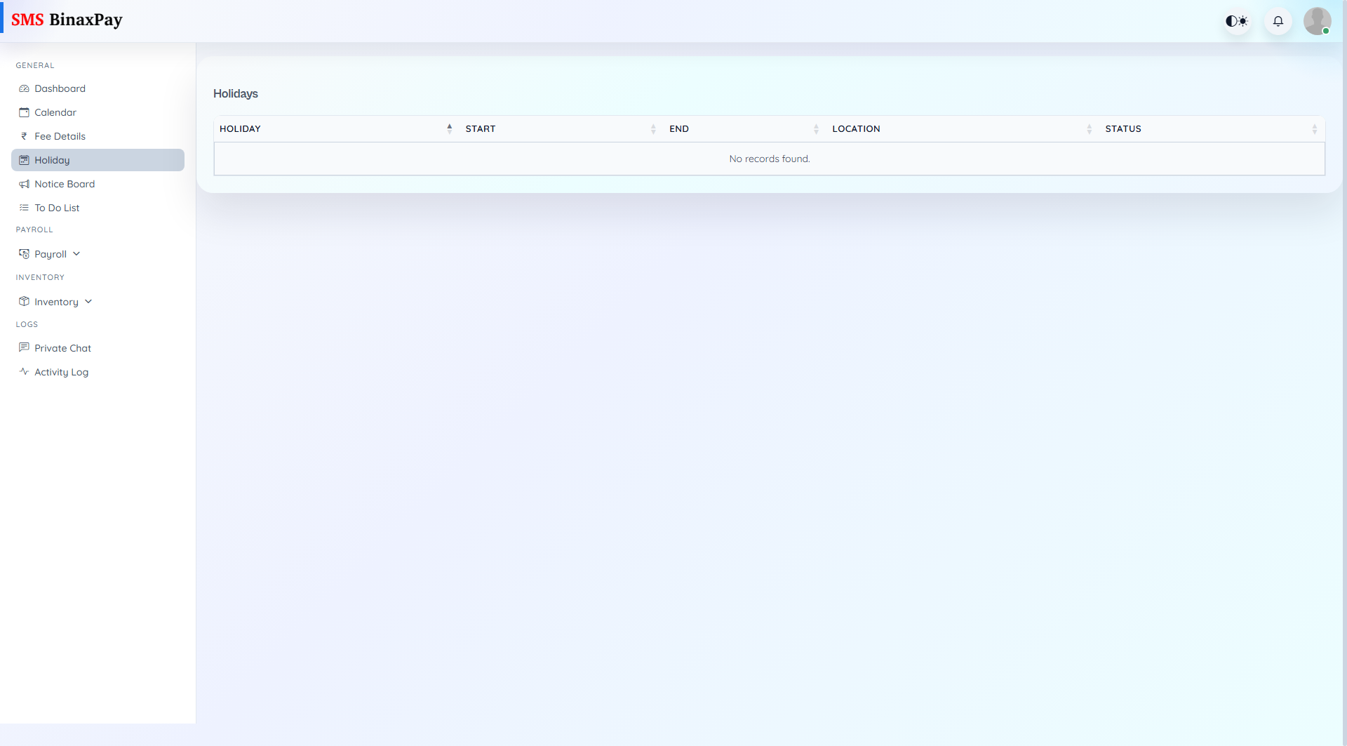 Holiday screenshot 1