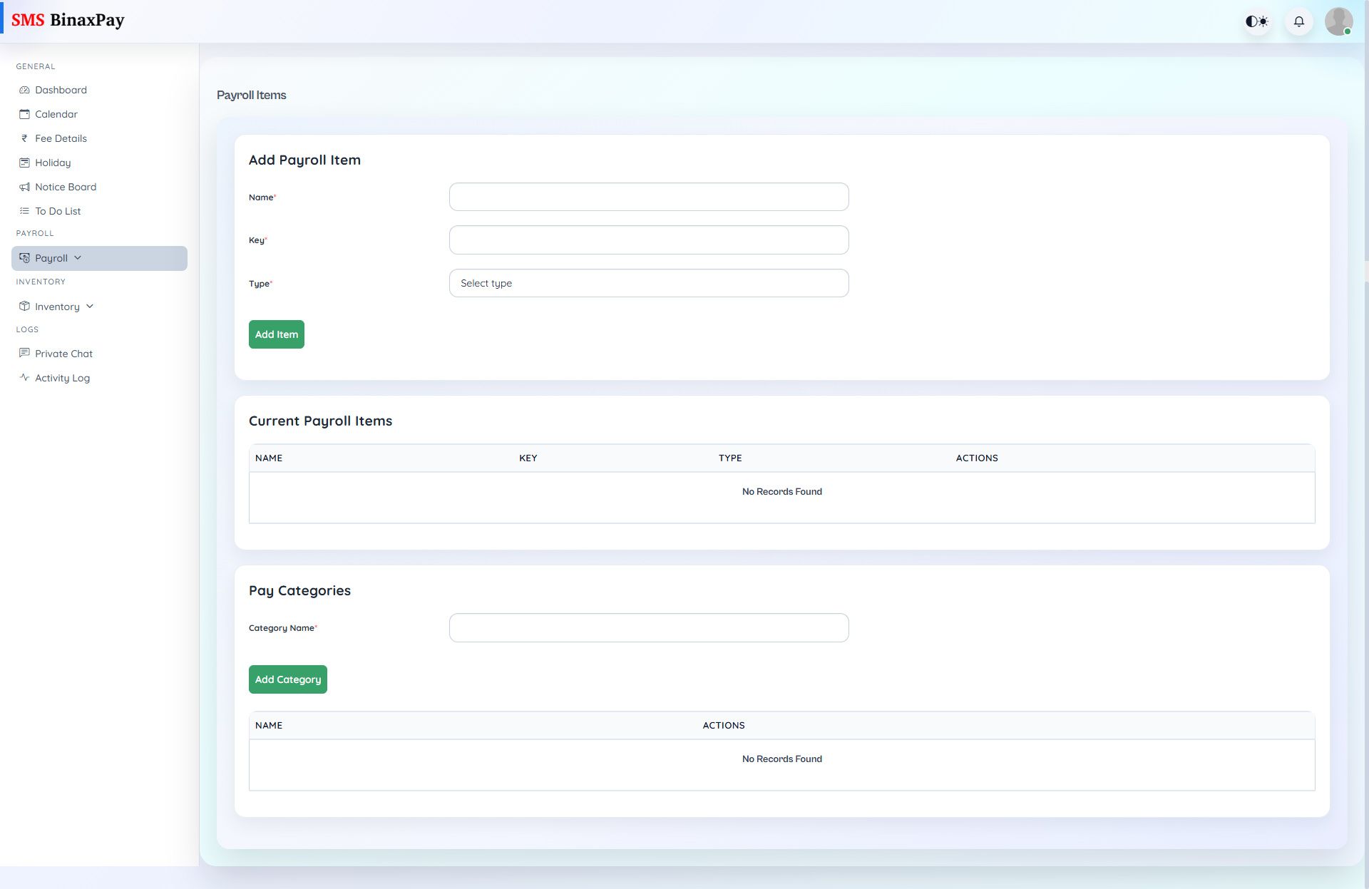 Payroll Items screenshot 1
