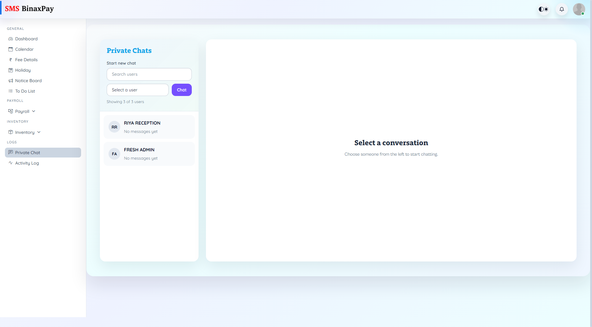 Private Chat screenshot 1