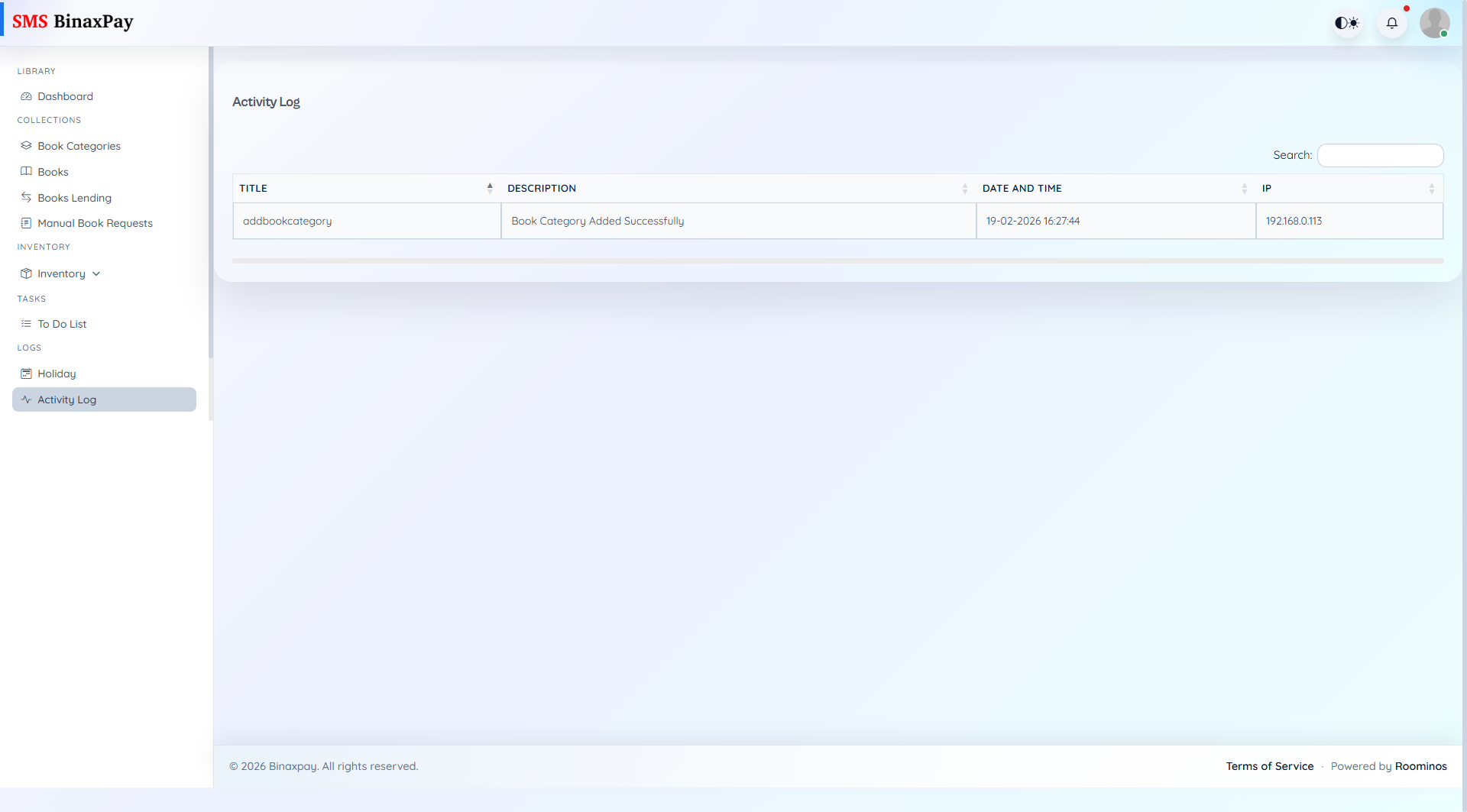Activity Log screenshot 1