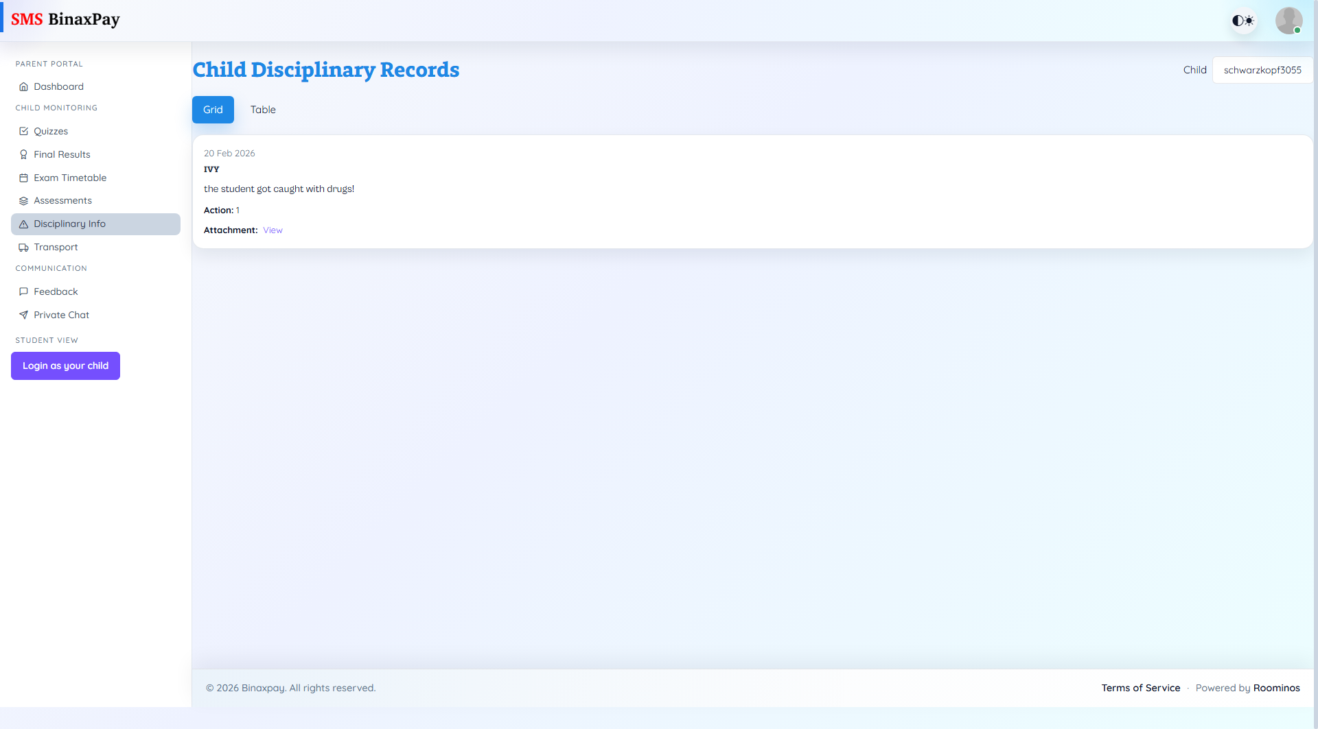 Disciplinary Info screenshot 1
