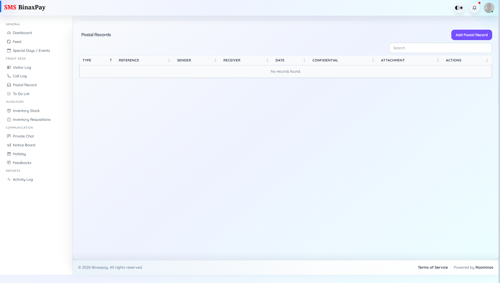 Postal Record screenshot 1