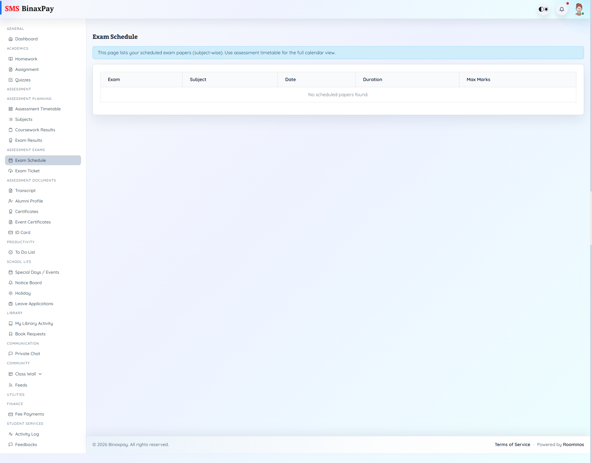 Exam Schedule screenshot 1