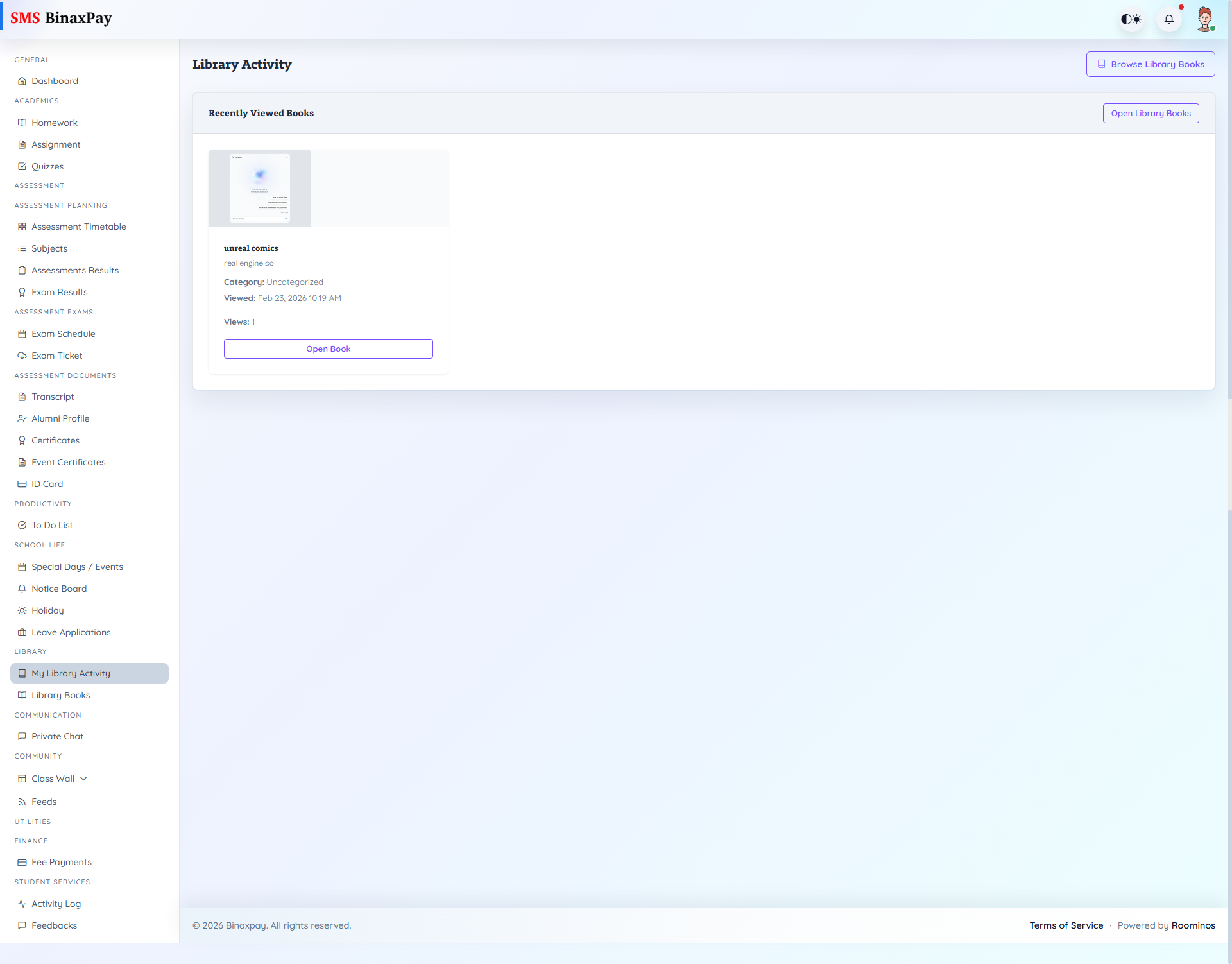 My Library Activity screenshot 1
