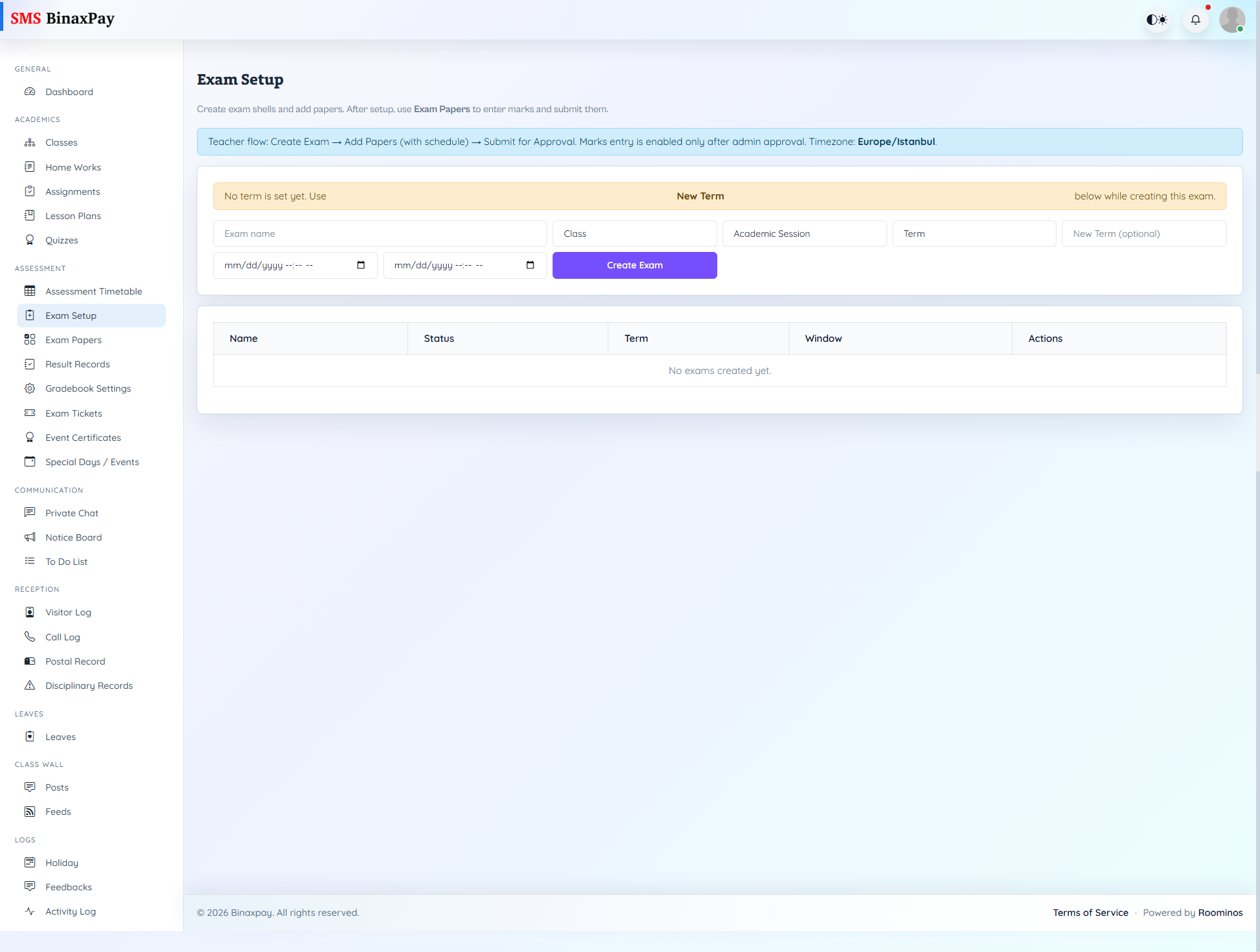 Exam Setup screenshot 1