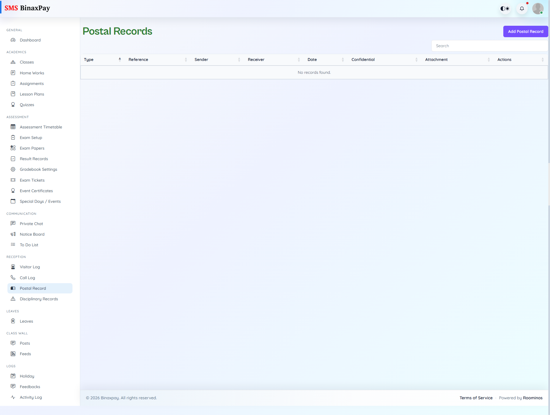 Postal Record screenshot 1