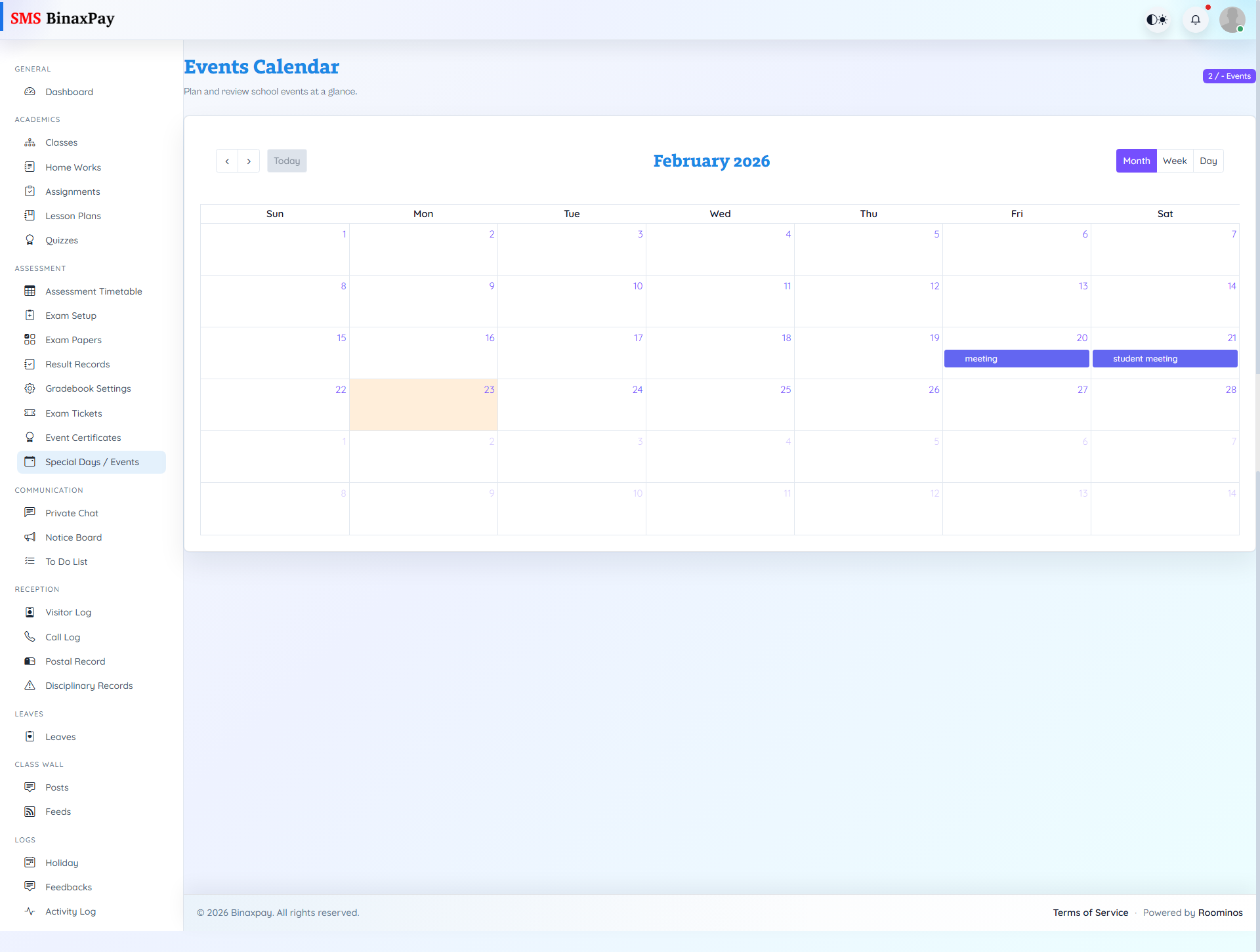 Special Days / Events screenshot 1