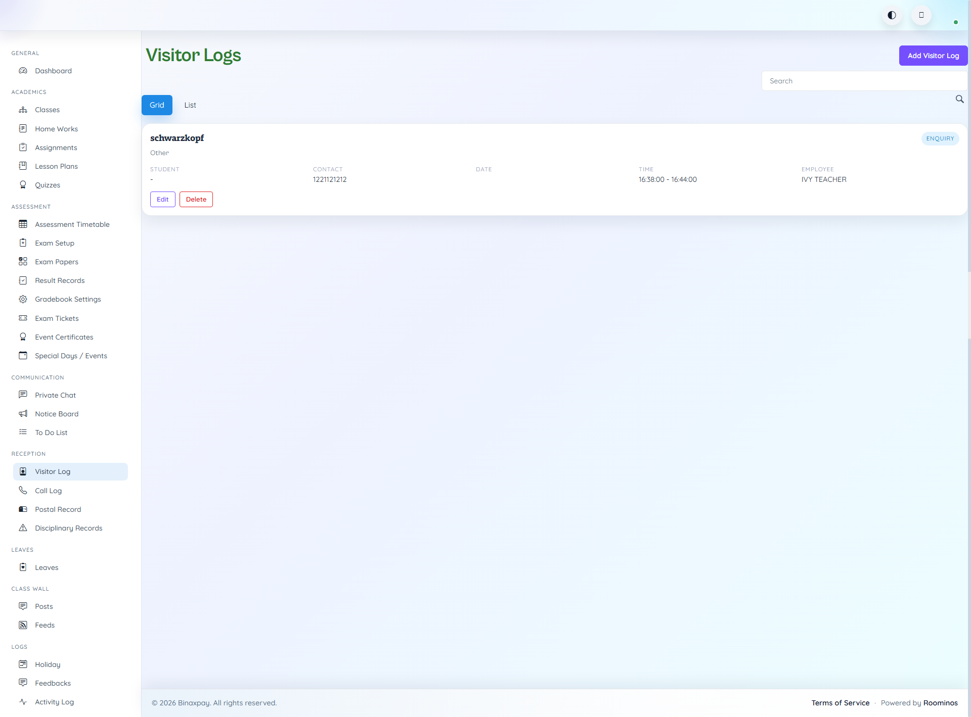 Visitor Log screenshot 1