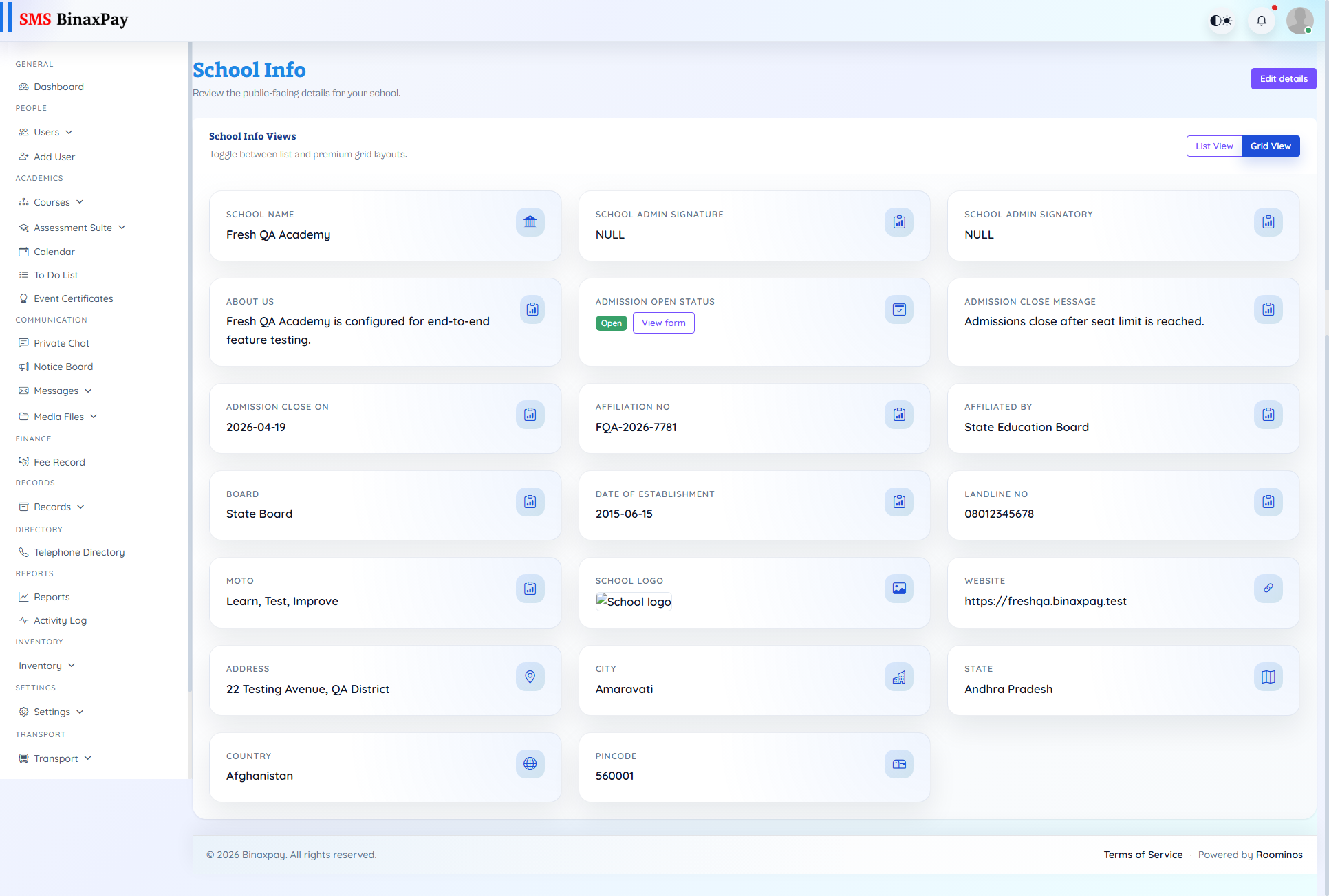 Settings screenshot 1